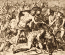 Battle of Gilboa, death of Saul, Old Testament, by Julius Schnorr von Carolsfeld