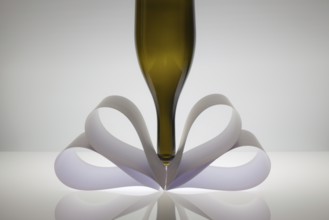Symmetry abstract - Paper Background with wine glass on a glass table