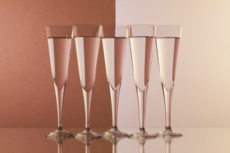 Glasses of water on the glass table
