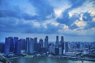 Group of buildings visible from the Marina Bay Sands Lookout. Shooting Location: Singapore