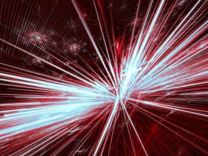 Abstract rays burst - computer-generated image. Fractal geometry: glowing lines like star.