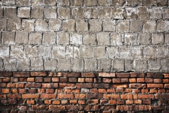 Vintage brick and concrete wall as background