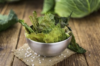 Some fresh Savoy Chips (selective focus, close-up shot)