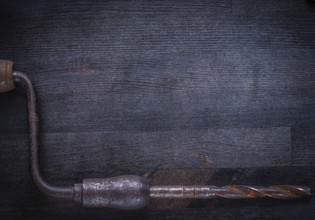 Vintage hand drill with copyspace