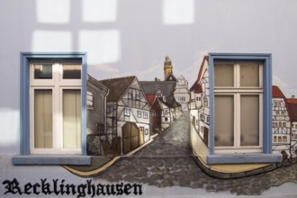 Murals in the city centre of Recklinghausen, North Rhine-Westphalia, Germany, Europe