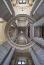 Brussels Capital Region, Belgium, 06 05 2022, Pillars and ceiling of the rear entrance hall, Europe