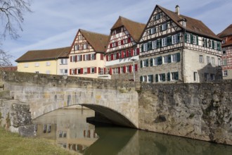 View from Grasbödele to half-timbered houses, half-timbered house, half-timbered, medieval, old