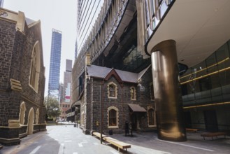 MELBOURNE, AUSTRALIA, MARCH 26, 2023, Architectural details in Melbourne's Wesley Place and the