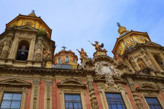 San Luis church facade in Seville of Spain at Macarena Sevilla