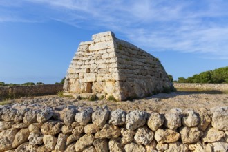 Menorca Ciutadella Naveta des Tudons megalithic chamber tomb In Balearic islands