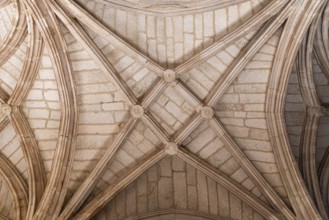 Gothic style ribbed vault in the Monastery of San Juan de los Reyes of Toledo, Spain, Europe