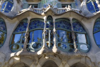 Casa Batlló, designed by Gaudi, in Barcelona, Spain, Europe