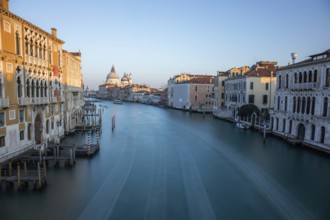 Evening light, view of the Grand Canal from the Ponte dell' Accademia, Basilica Maria della Salute