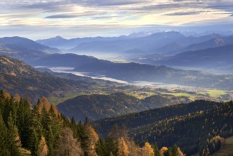 View from the Bergfriedhütte towards Lake Millstätter See, Carinthia, Austria, Europe