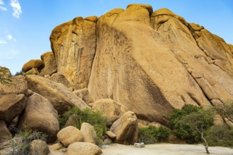 Spitzkoppe is a small picturesque rock massif in Namibia. Africa. Namibia. Huge rounded boulders in
