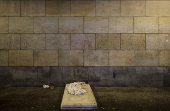 Germany, Berlin, 19.11.2024, Homeless camp under the underground viaduct (Magistratsschirm),