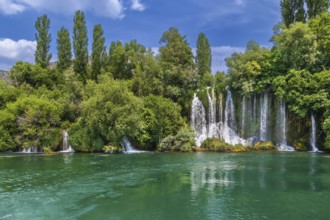 Roski slap is big waterfall in Krka national park, Croatia, Europe