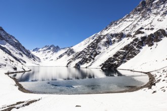 Ski in chile on a sunny day with lots of snow. South America