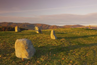View form hill on the autumn landscape near the water dam Slapy.Autumn scenery