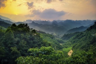 Typical Vietnamese landscape in spring at Dragon-Back Panorama