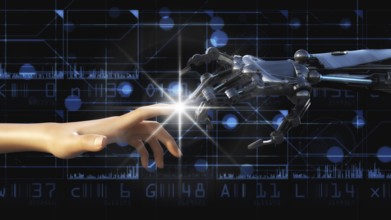 Artistic 3D illustration of artificial intelligence