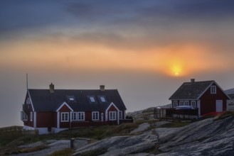 Greenland Ilulissat glaciers at fjord Disco Bay West Greenland