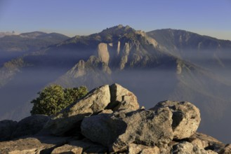Moro Rock is a granite dome rock formation in Sequoia National Park, California, USA, North America