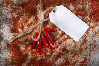 Bunch of hot chili with a ticket price or written message