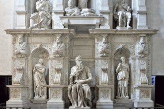 A picture of Moses statue in Rome