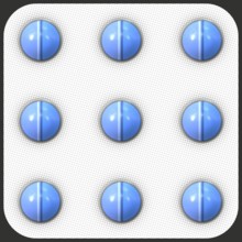 An illustration of nice small blue pills