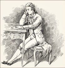 Wilhelm, scene from the novel Wilhelm Meister's Apprenticeship, Wilhelm Meisters Lehrjahre, by