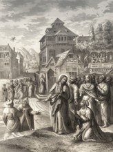 The Faith of a Canaanite Woman, New Testament, steel engraving 1853, digitally restored