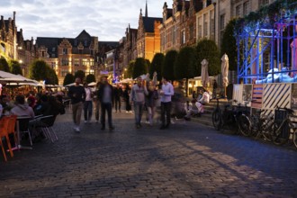 Leuven, Flemish Brabant Region, Belgium, 07 01 2022, Lively night scene with party students at the
