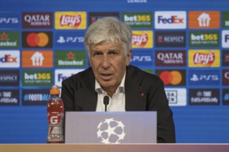 Football match, Coach Gian Piero GASPERINI Atalanta Bergamo at the press conference after the