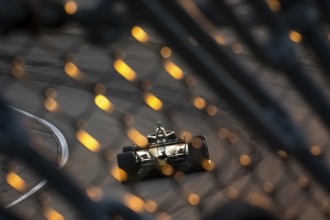 NTT INDYCAR SERIES driver, LINUS LUNDQVIST (R) (8) of Stockholm, Sweden races through the turns