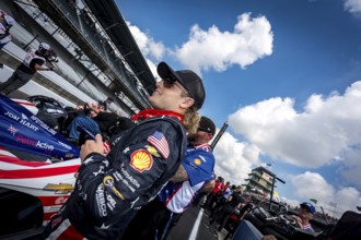 SANTINO FERRUCCI (14) of Woodbury, Connecticut prepares to qualify for the 108th Running of the