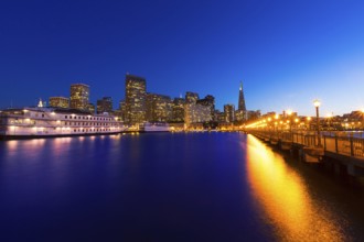 San Francisco Pier 7 sunset in California USA