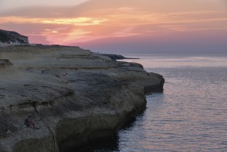 Twilight at Xwejni Bay on the insland of Gozo, Marsalfron, Malta, Europe