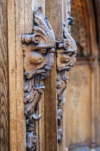Artistic carving, devil's face, Graz, Styria, Austria, Europe