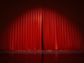 A typical stage curtain background 3D illustration