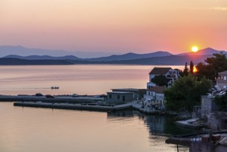 Beautiful Sunrise over the Seaside in Croatia in summer. Beautiful Sunrise over the Seaside in