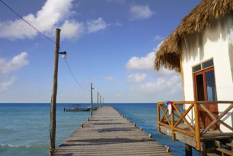 Holbox Island pier hut palapa in Quintana Roo of Mexico
