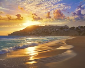 Arenal Bol beach in Calpe also Calp in Alicante of spain at Costa Blanca Arenal-Bol