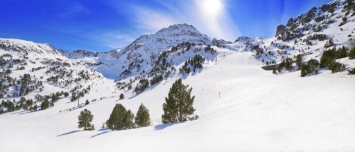 Ordino Arcalis ski resort sector in Andorra at Pyrenees