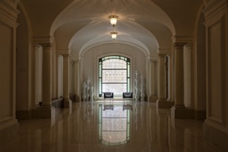 Interior view, Window, Cercle Municipal, Place dArmes, Luxembourg City, Luxembourg, Luxembourg,