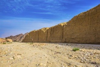 The majestic beginning of Black Canyon. The stone desert in mountains of Eilat, Israel, Asia