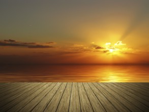 An image of a beautiful golden sunset over the ocean