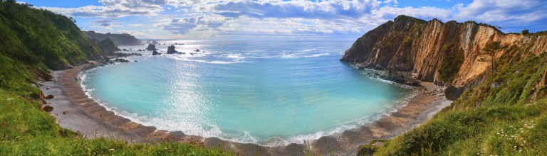 Playa del Silencio in Cudillero Asturias from Spain