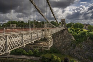 Bristol, England, UK, June 09, 2019: The Clifton Suspension Bridge, seen from Clifton Village