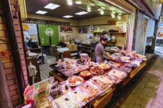 KYOTO, JAPAN - MAY 14, 2019: Nishiki Market by day in Kyoto, Japan, Asia
